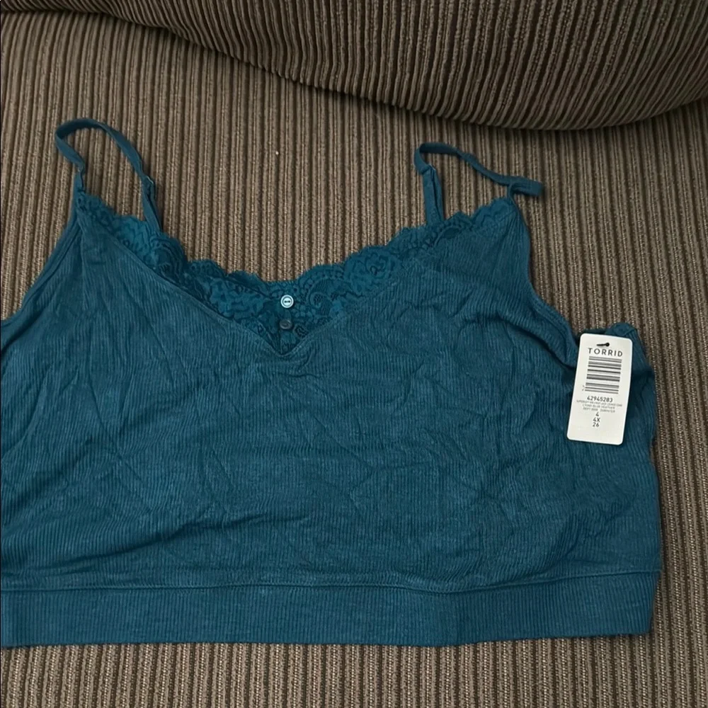 Torrid Teal Lace Cami new with tags - Picture 1 of 4